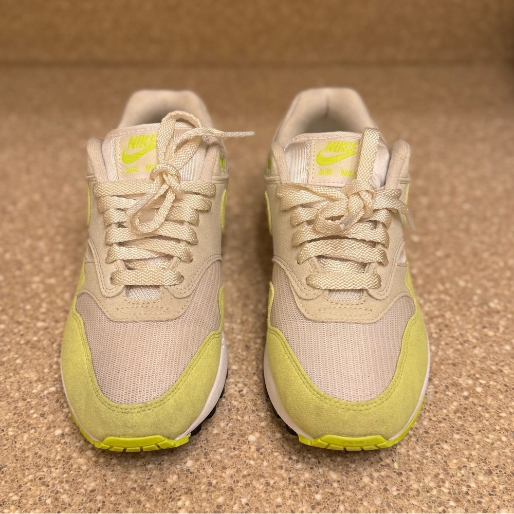 Nike Women's Air Max 1- Color: White/Sea Glass/Black/Volt